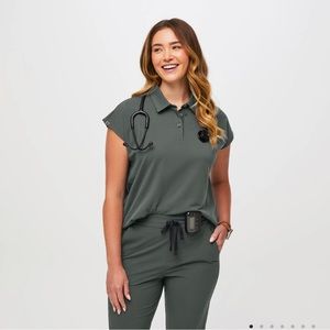 Figs Pique Drop Shoulder Scrubpolo Bonsai